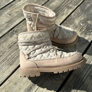 Girls Snow Boots, Quilted Hearts Winter Boots